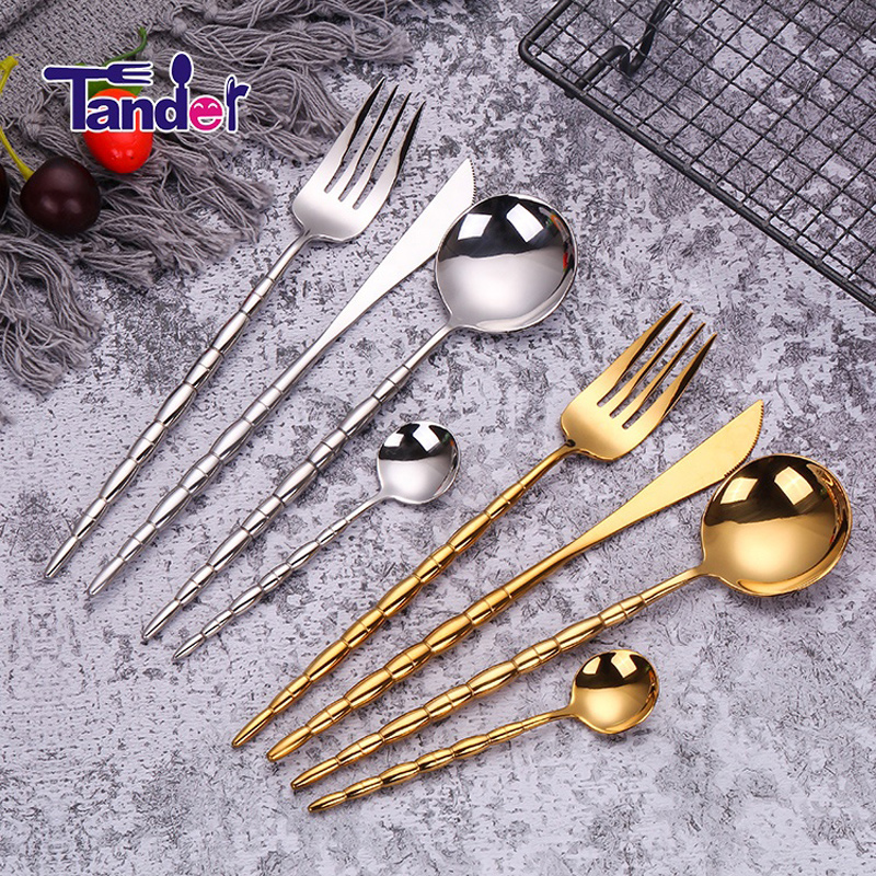 Tander-neue europäische Edelstahl Heimartikel Flachware Metall inox Besteck Set