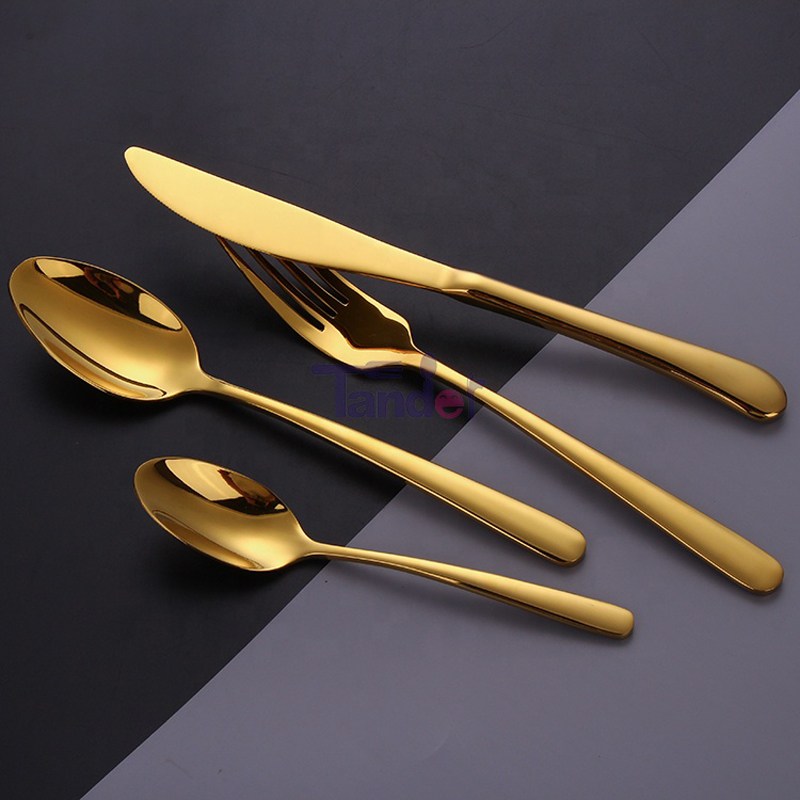 Tander elegantes Design 20 Stück 4 Person Gold Besteck Set Edelstahl Flachware Set