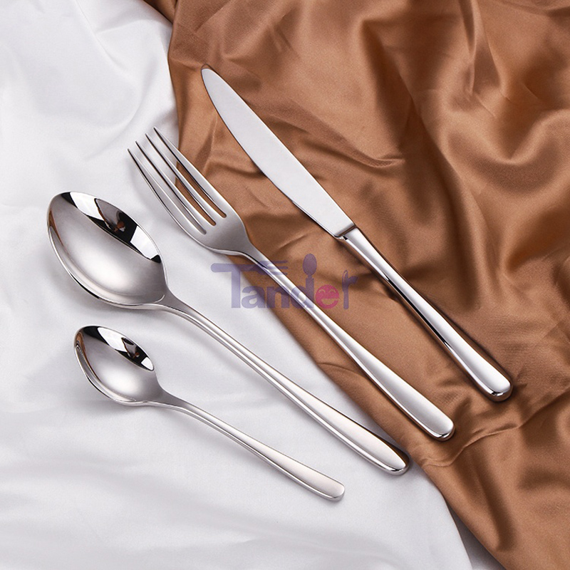 Modernes Silver Stainless Steel High Quality Silverware Reusable Besteck Wedding Flatware Set