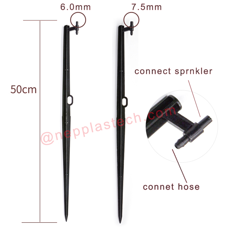 Zubehör für Solarbewässerungssysteme 15 mm bis 60 mm schwarze Mikrosprinkler-Jet-Pfähle