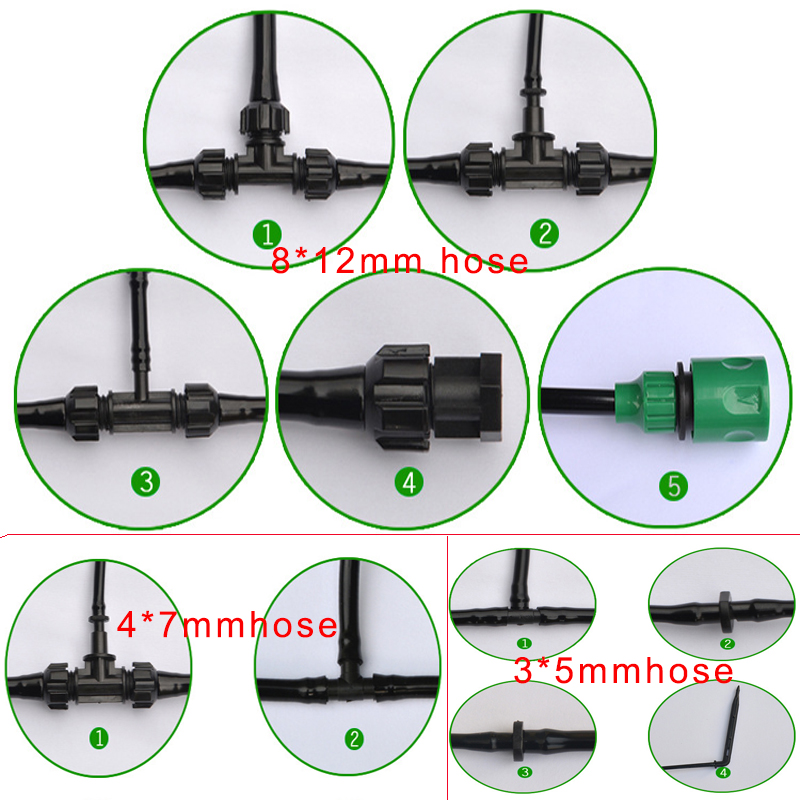 Solar-Atuo-Bewässerungssystem 4 * 7 mm PVC-Verlängerungsschlauch Micro Spinkler Tubing Assemblies