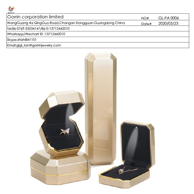 FL-PA0006 Kunststoff-Schmuckschatulle mit LED-Leuchten