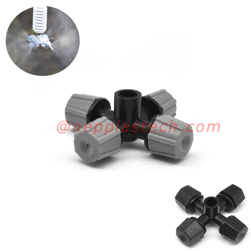 Cross Atomizing Sprayer Gewächshauskühlung und Befeuchtung beschlagen wassersparende Bewässerung Micro Mist Sprinkler
