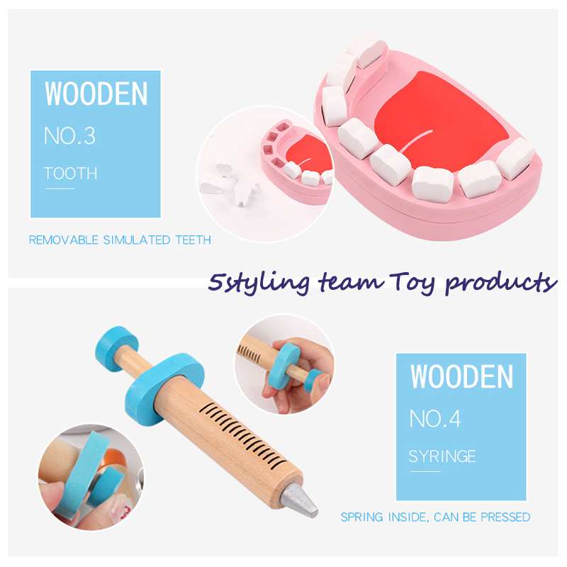 Stoffbeutel Simulation tragbare Arzt Krankenschwester Kinderrolle Simulation spielen das Spiel eines Haus-Experten hölzernen Spielzeug