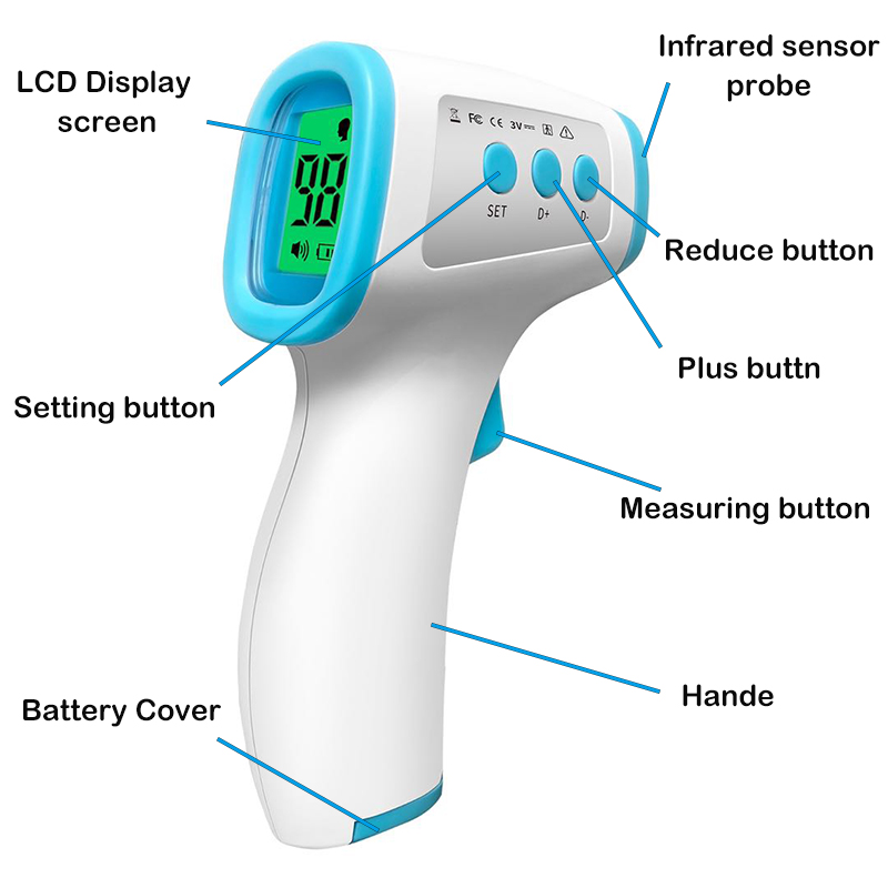Berührungslose digitale Infrarot-Thermometer-Handheld-Pistole mit genauer Temperatur