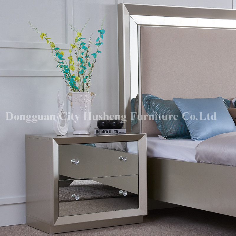 High Quality Mordner Fashion Style King Size Luxury Bed Grey bedroom Furniture