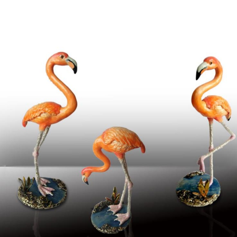 Flamingo kreative Nordic Emaille Farbe High-End Kollektion Schmuck Box Metall Schaukeltisch Harz Handwerk