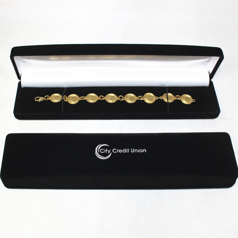 D-11 benutzerdefinierte Großhandel schwarz Samt Box für Abzeichen & Halskette