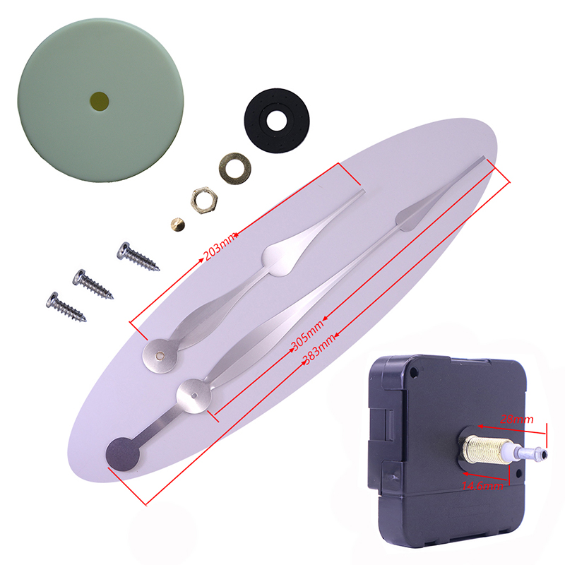 HR1688-23mm Uhrwerk und HR01086 Wanduhrzeiger weißes Uhrwerk Gehäuse