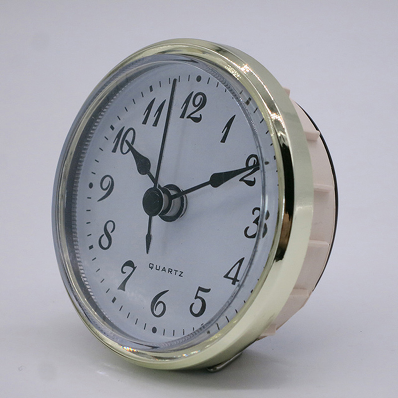 70mm Goldrahmen weiß unten Rund-Uhr-Einsatz