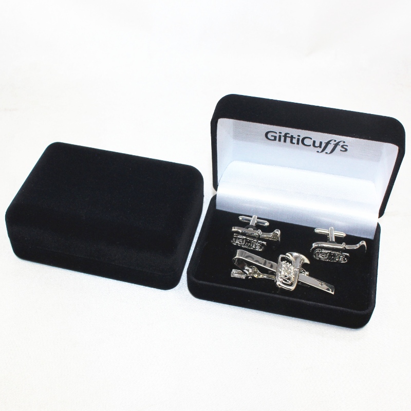 Punkt D-26L Rundform Velvet Box für Manschettenknöpfe, Krawattenschraube, mm.95*68*36, Gewichte ca. 65g