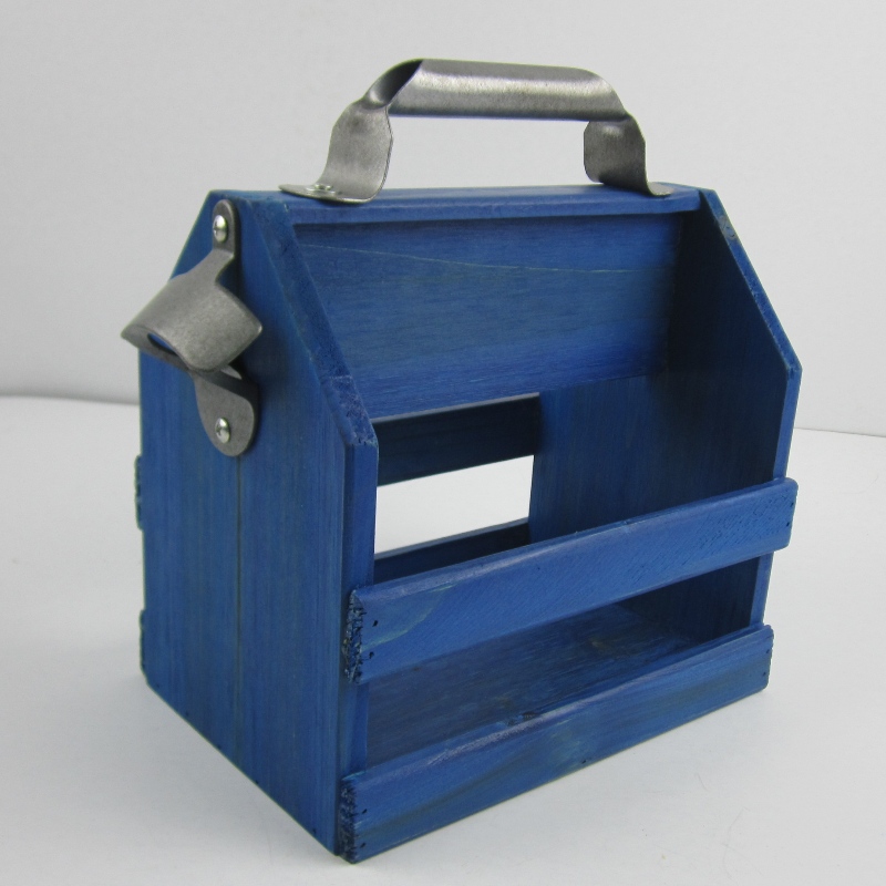 6er Pack Holzbierflasche Caddy mit Öffner