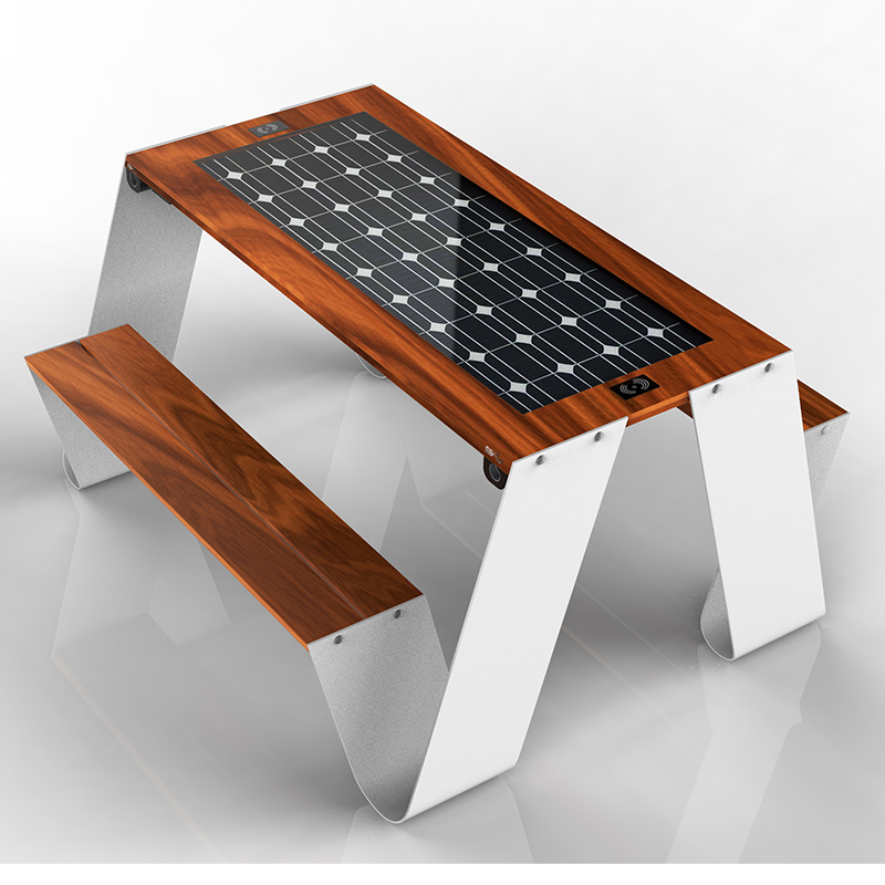 USB-Telefon-Ladegerät Straßenmöbel im Freien Solarbetriebener Smart Panel-Tisch