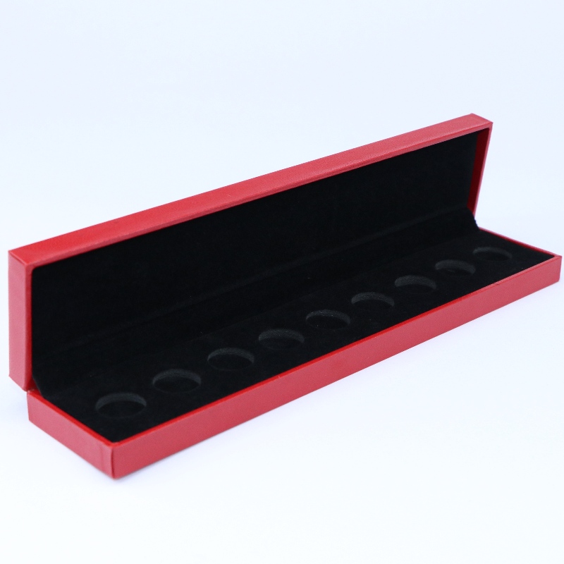 Artikel V-11 Rechteck Kunstleder Papierbox für 210 * 35mm Münze, Abzeichen & Halskette usw. mm. 240 * 52 * 30, wiegt etwa 130 g