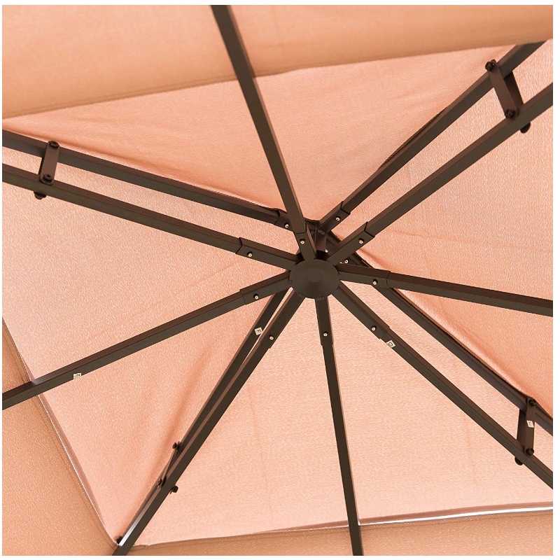 Outdoor Gazebo Steel Fabric Rechteck Zelt mit Mesh Vorhang