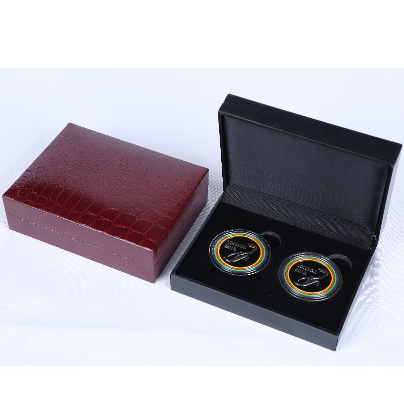 Punkt V-18 Rechteck Leatherette Papierkasten für Doppelmünzen oder 60*100mm Medaille im Bereich des Objekts, Nr.120*90*40, Gewichte ca. 135g