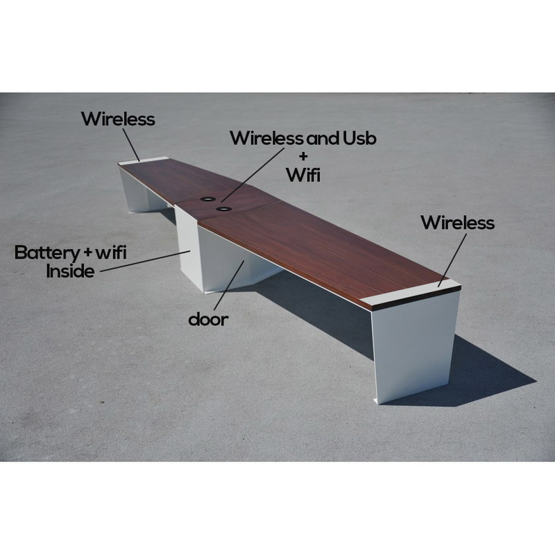 Energiesparen Customized Color Shape Smart Solar Powered Bench