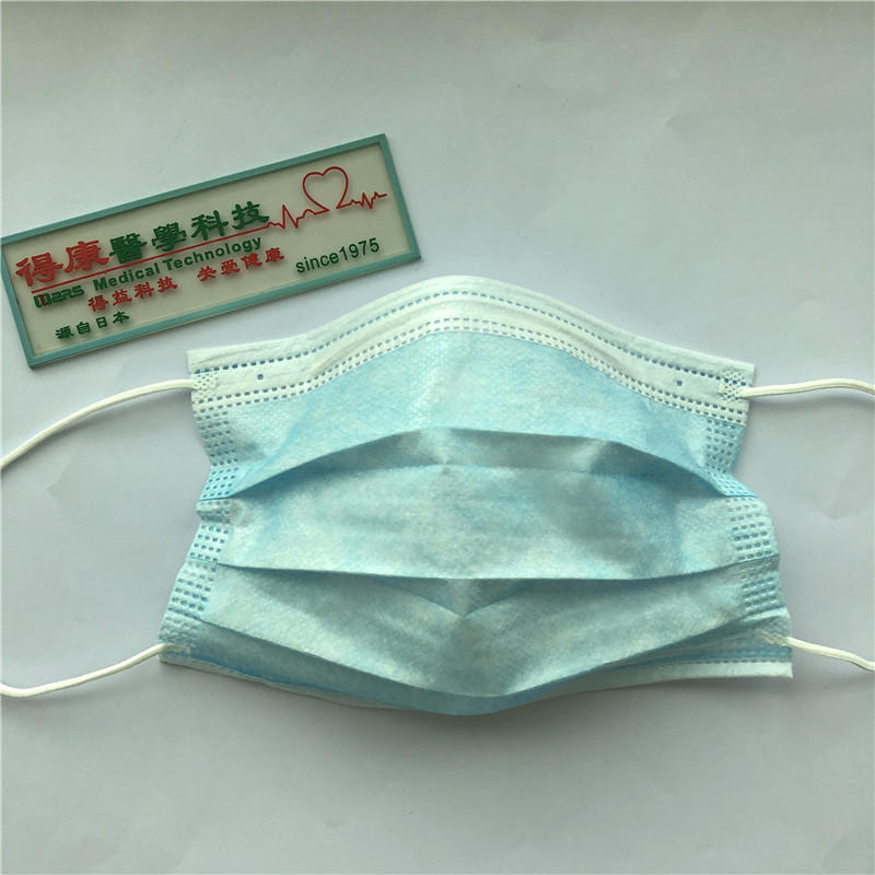 Hochwertige 3-Sperr-Ohrschleife-blaue Einweg-Gesichtsmaske antibakteriell und staubdicht
