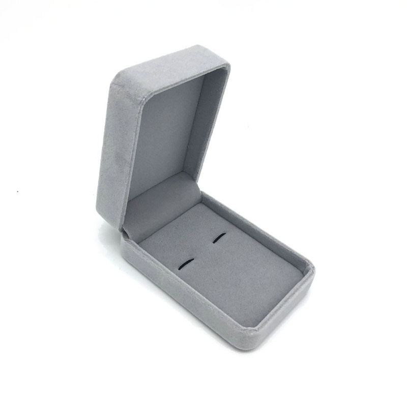 Benutzerdefinierte Manschettenknopf Schmuck Grau Samt Box
