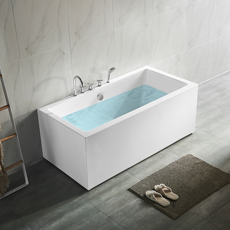 Rechteckige freistehende Stand Alone Klassische Acryl Whirlpool Matte Acryl Badewanne