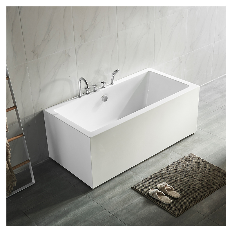 Rechteckige freistehende Stand Alone Klassische Acryl Whirlpool Matte Acryl Badewanne