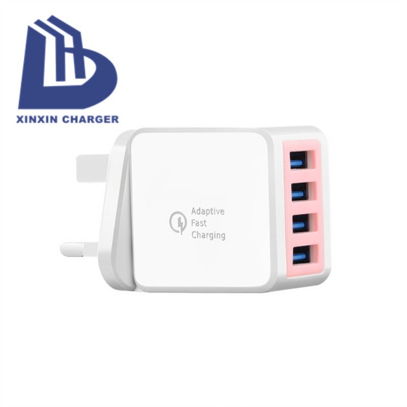 EU/US/UK Plug 2.1A 4 Port USB Wall Charger AC Travel Charger Adapter portables Ladegerät 18W 3.0