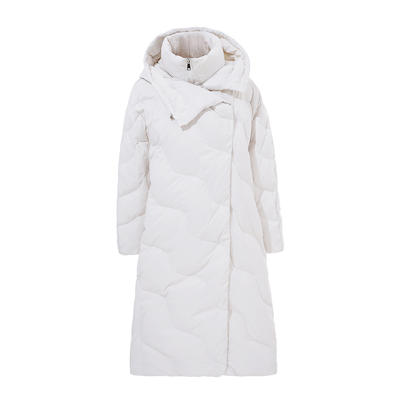 Ladies'long down jacket with big hood