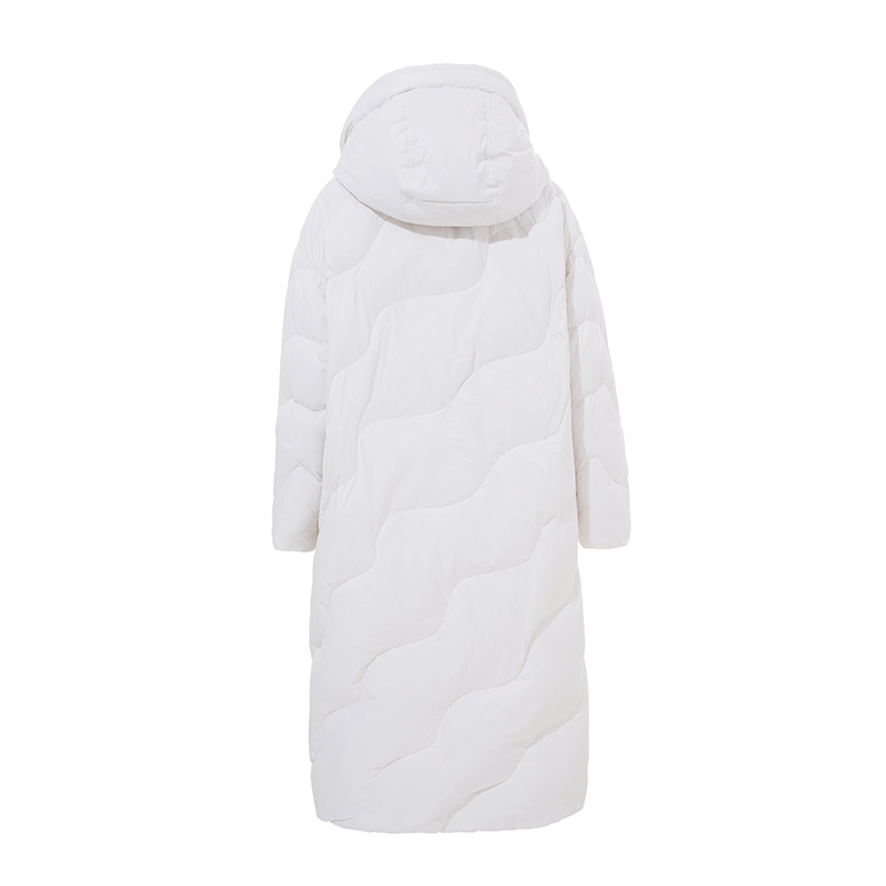 Ladies'long down jacket with big hood