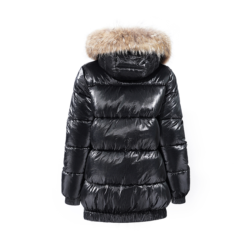 Ladies'matallic warm Jacke mit echtem Pelz