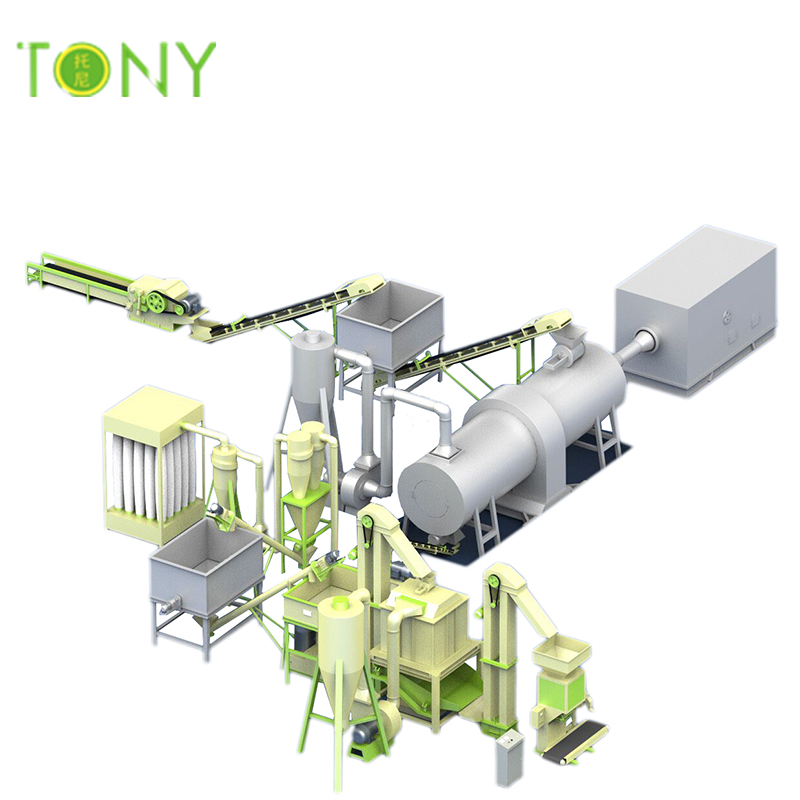 TONY hochwertige und professionelle Technologie 7-8 Tonnen / h Biomassepelletanlage