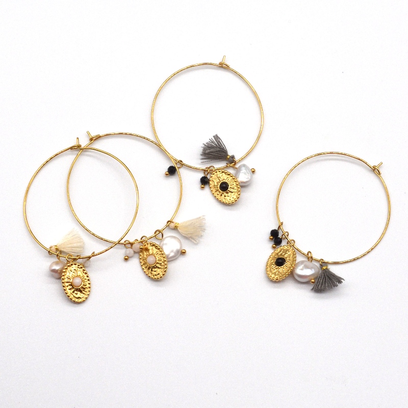 Goldener Klassiker klassischer polierter runder Rohrohrringe des rostfreien Stahls, China Ruifanbao Schmuckverarbeitungsfabrik