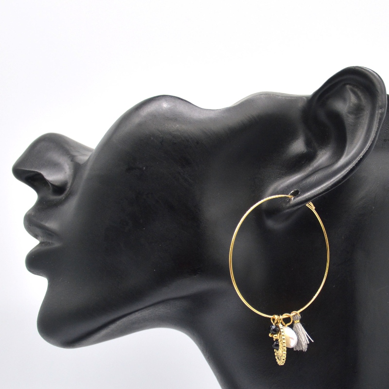 Goldener Klassiker klassischer polierter runder Rohrohrringe des rostfreien Stahls, China Ruifanbao Schmuckverarbeitungsfabrik