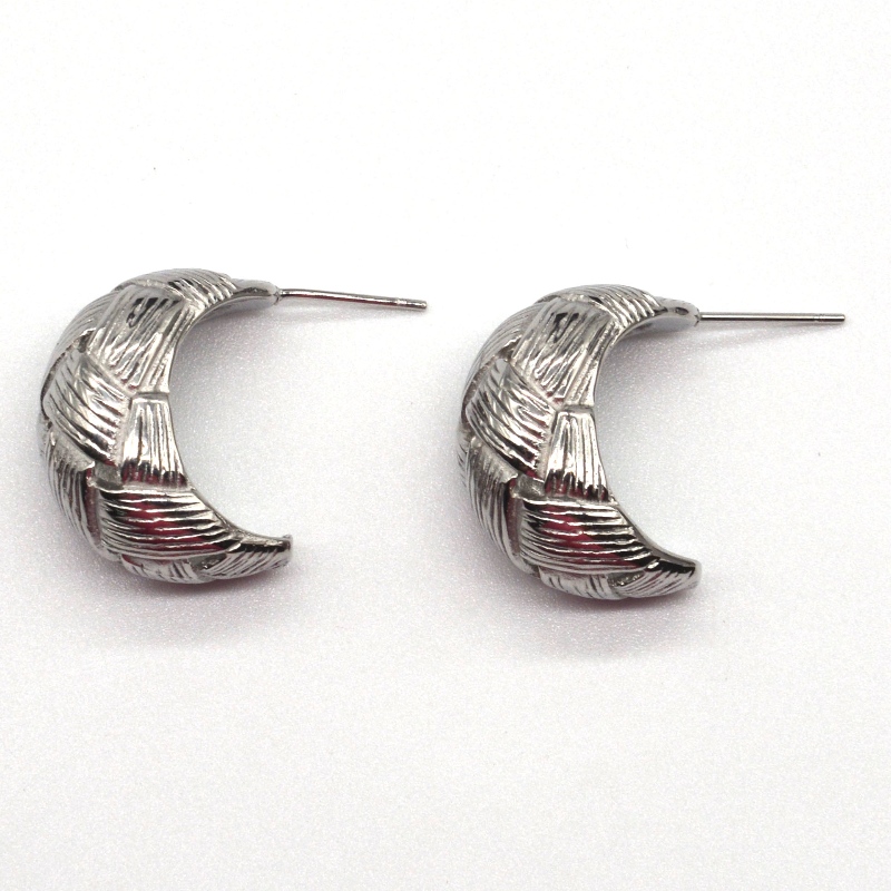 Silberohrringe Damen runde gravierte Köperohrringe, China Ruifanbao Schmuckverarbeitungsfabrik