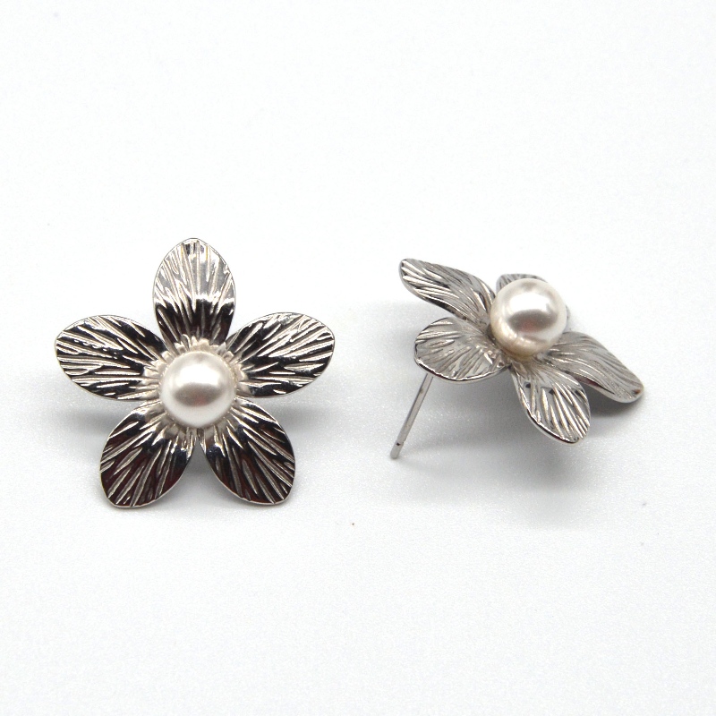 Damen Hochzeit Perle Ohrringe Damen Blume Edelstahl Ohrringe Beste Geschenke China Ruifanbao Schmuckfabrik