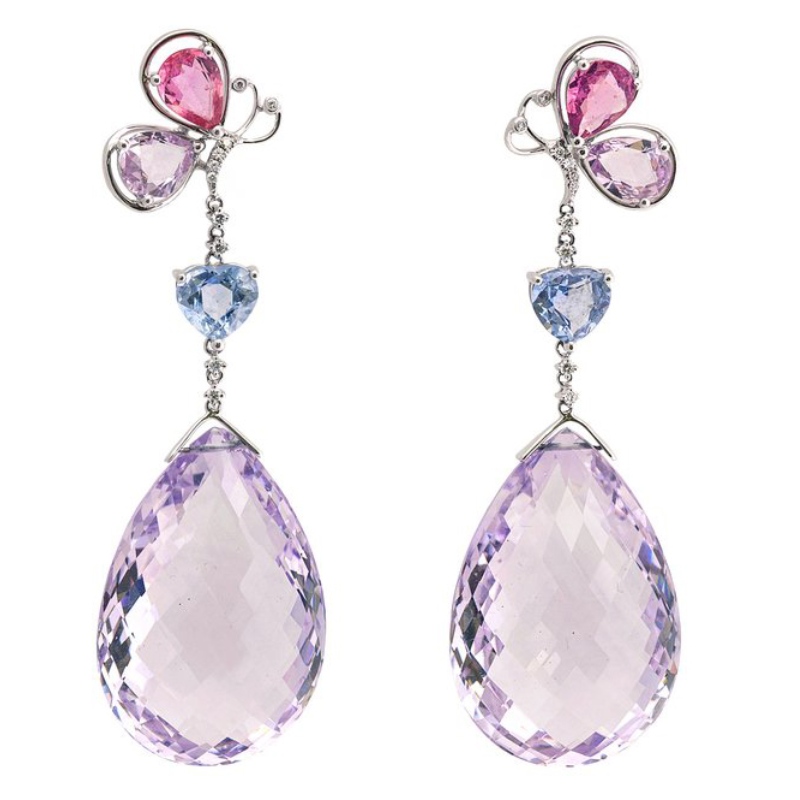 925 Sterling Silber Schmetterling Anhänger Ohrringe Klaue Einstellung Handwerkskunst China Ruifanbao Schmuckverarbeitungsfabrik