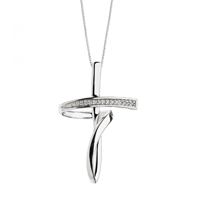 Damen europäischen und amerikanischen einfachen Stil Kreuz 925 Sterling Silber Halskette China Ruifanbao Schmuckverarbeitungsfabrik