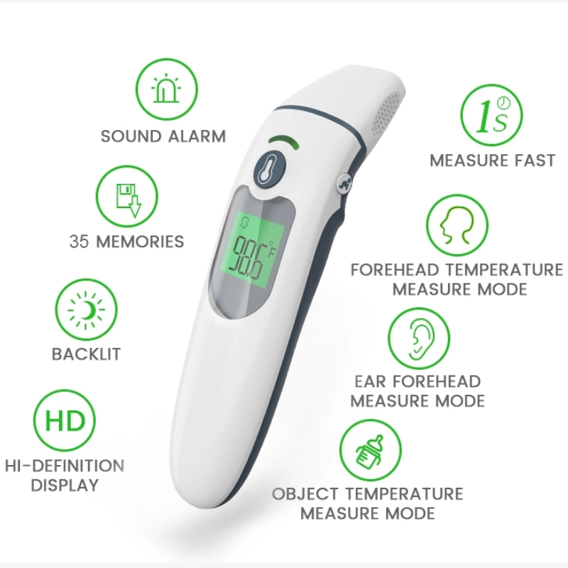 Medizinisches Heim Hochgenaues digitales Stirn- und Ohrinfrarot-Schnelllesethermometer für Babys und Erwachsene FDA / CE / Rohs zugelassen