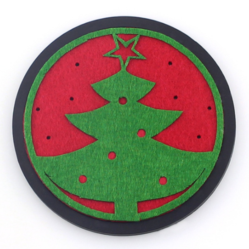 10 runde verdickte Weihnachtsfilz Untersetzer