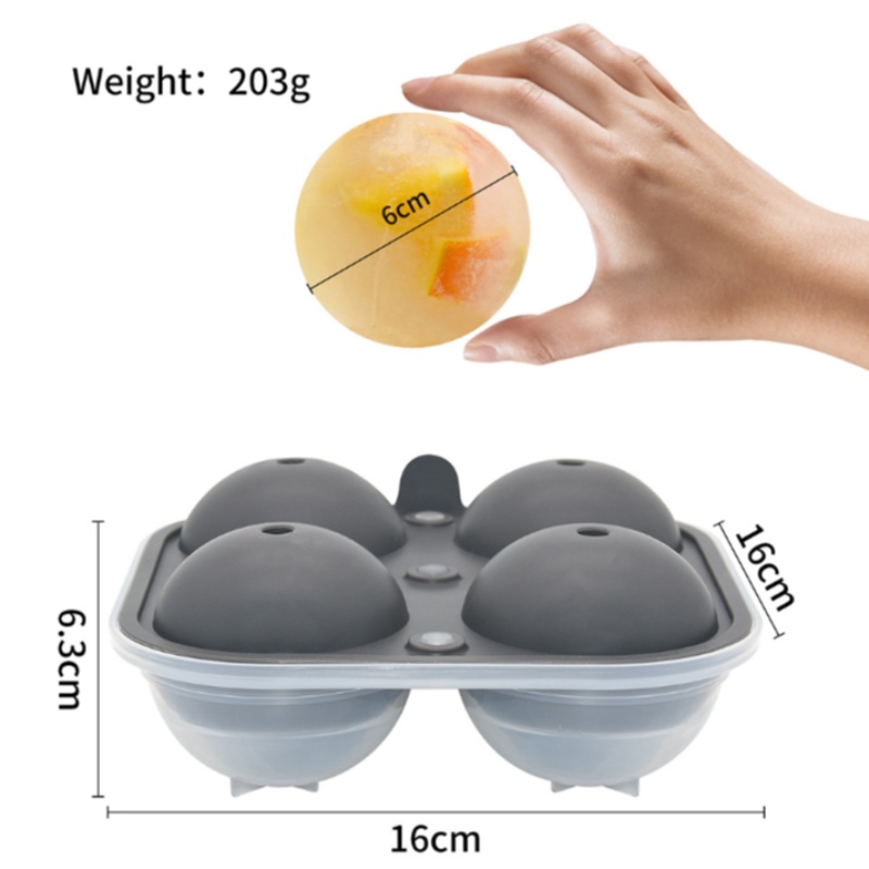 Neue große vier Silikon Eishockey Box Whisky Ball Runde Kunststoff Eisform