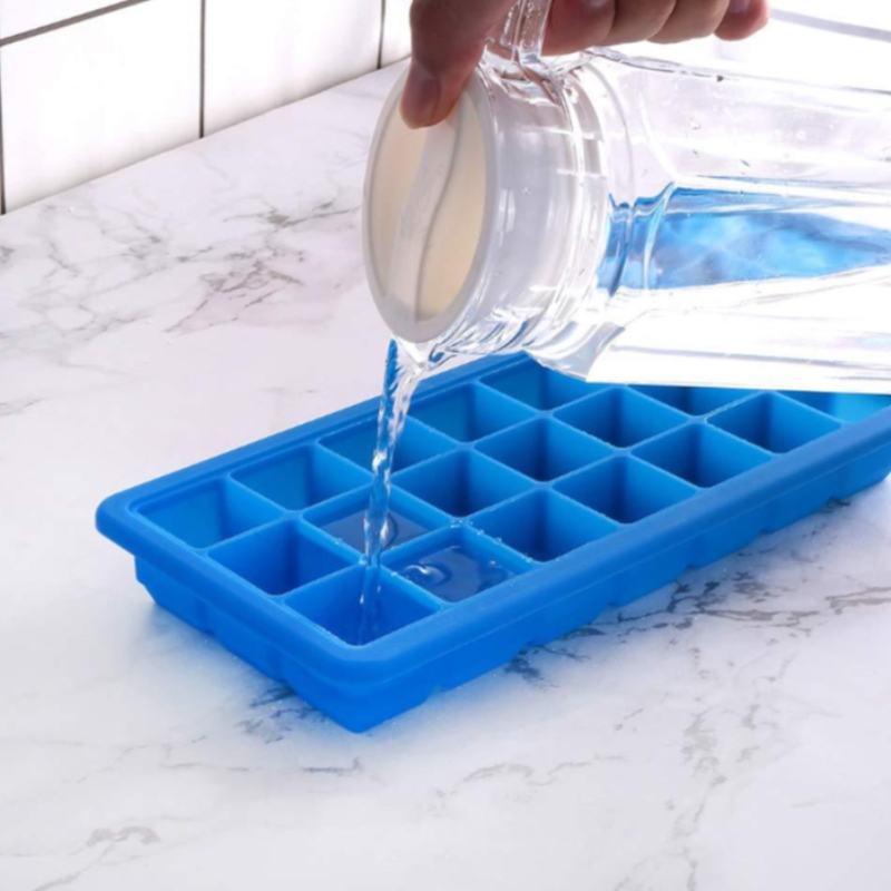 Silica Gel 21 Eisgitter Haushalt Eisblock 21 Fall mit Abdeckform, gefrorenes Hilfsnahrungsmittelbox Eisgitter kann mit Etikett angepasst werden