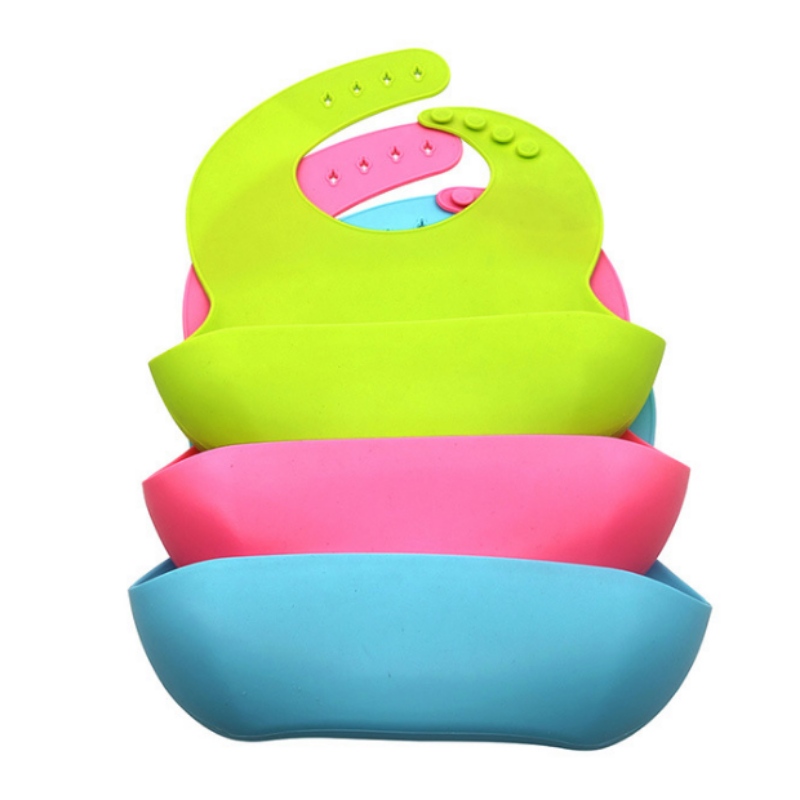 Silicon integrierte ovale Smiley-Platte Silikon Baby Bib Kindersmiley Gesichtsplatte