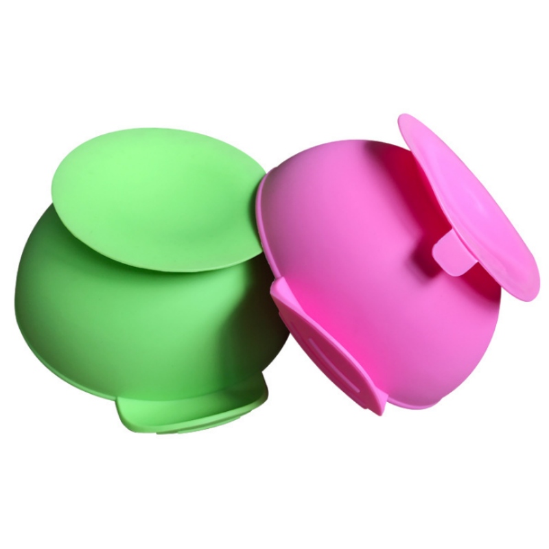 Silicon integrierte ovale Smiley-Platte Silikon Baby Bib Kindersmiley Gesichtsplatte