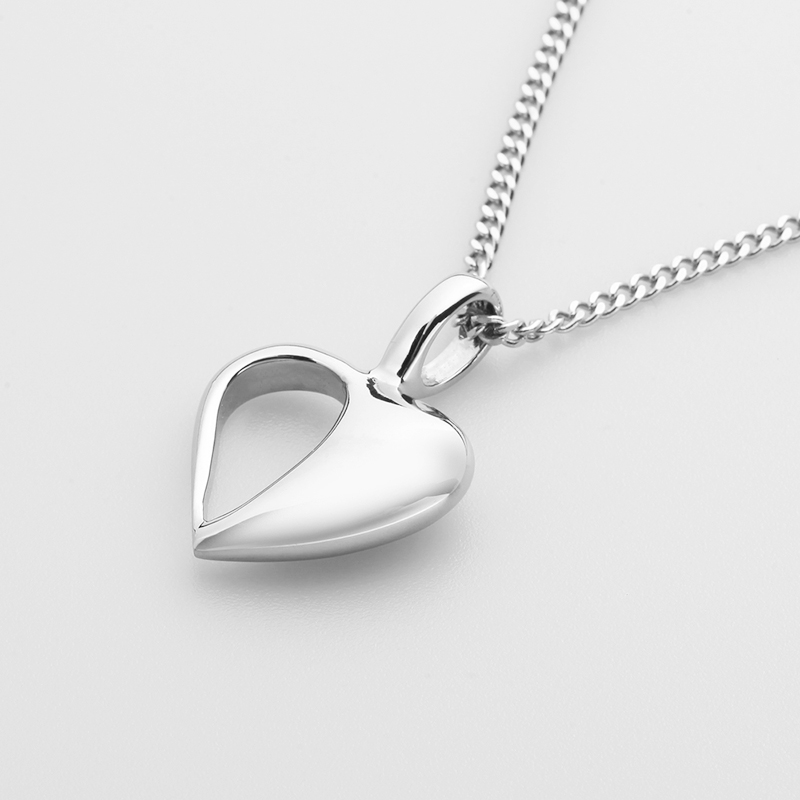 Silber Herzanhänger Halskette aus Edelstahl für Damen