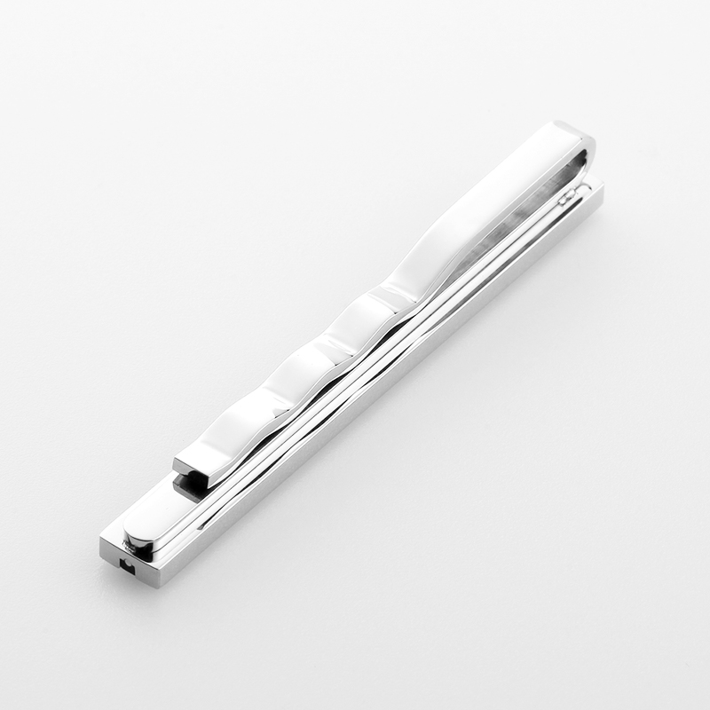 Großhandel Herren Edelstahl zweifarbige Krawattenklammern