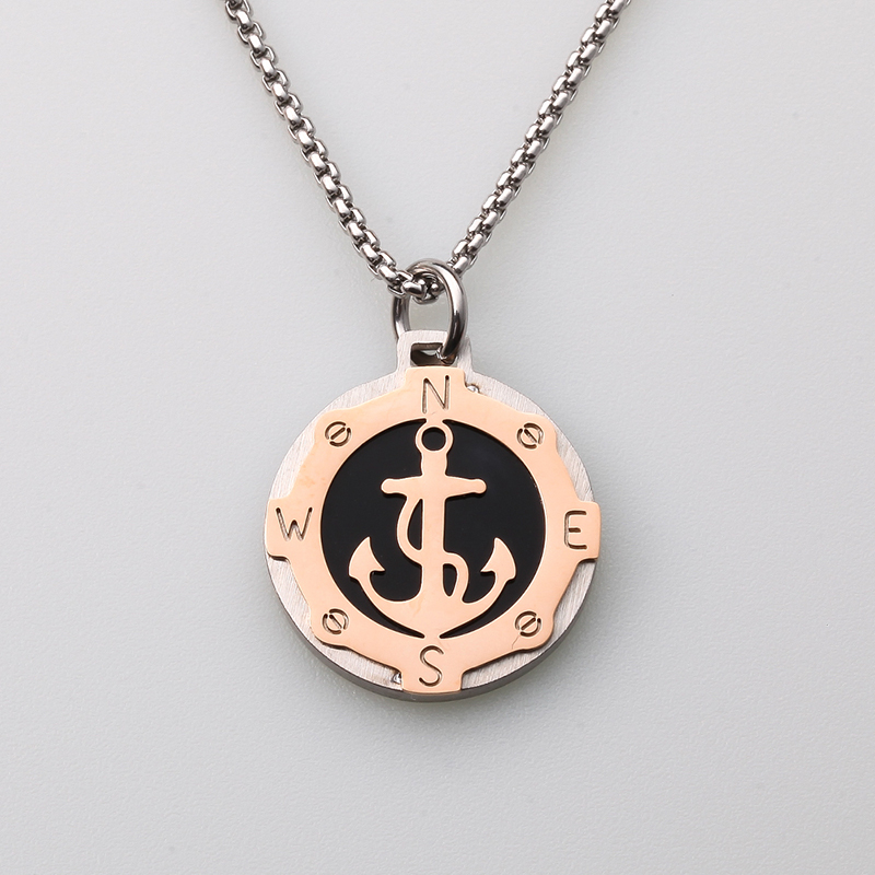 Italien Stil Edelstahl Schmuck Ruder Wind Anker Anhänger Herren Halskette aus China