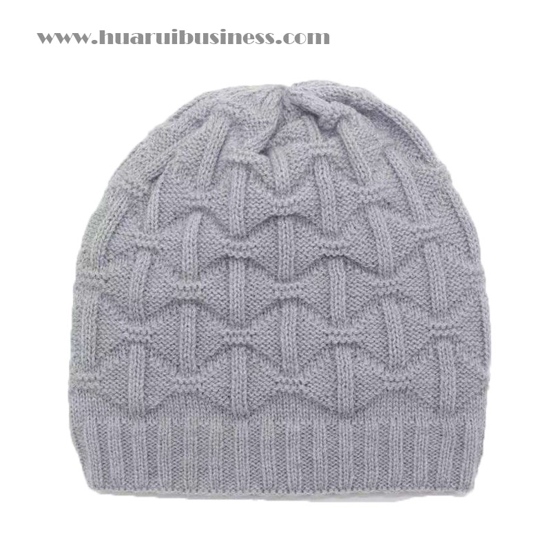 Wintermütze ohne Manschette, Kunststoffhut, Tuque, Vollfarbe, mit Jacquard