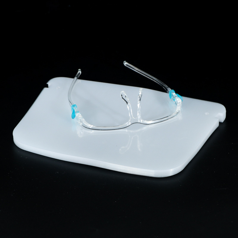 Transparentes Schutzschild OEM Anti Splash Reusable Face Protection Visor PET Gesichtsschild mit Brille