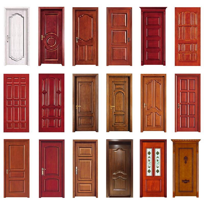 Chinese Factory Clear Garage Beveled Doors Holz Schlafzimmer Tür High Quality Doors Frosted to Hinge Glass Insert Wood Innenraum billig Schiebetüren Halbmond Holz und Glastür