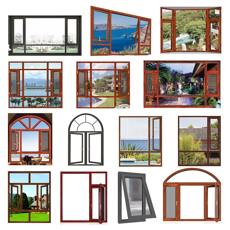 Hot Selling Ash Pattern French Style Verwendung von Frame Aluminium Clad Wood Window Multifunktionaler französischer Stil Red Sandalwood Aluminium Window Professional Airflow Window for American Market Aluminium Frame Insulated Windows