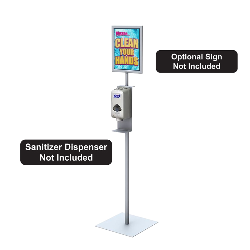 TMJ709 Factory Free Standing Metal Single Side Floor Hand Sanitizer Dispenser Display Rack